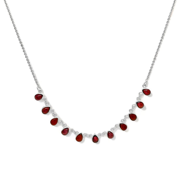 Sterling Silver Garnet Necklace SSN4