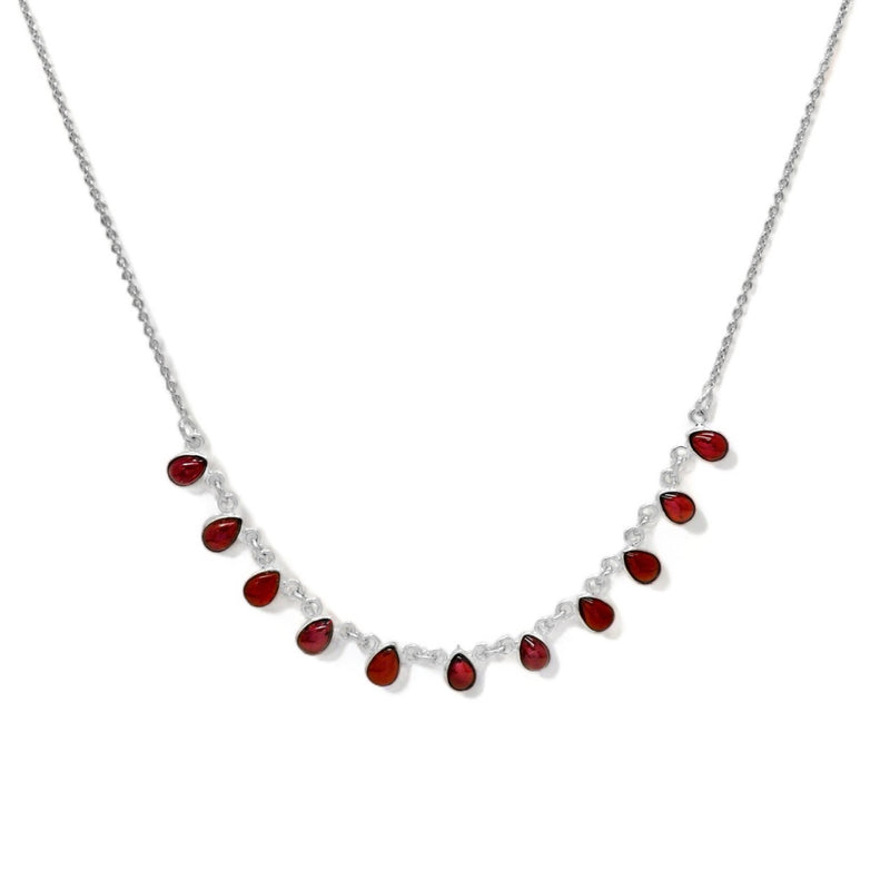 Sterling Silver Garnet Necklace SSN4