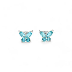 Sterling Silver Blue Topaz Stud Earrings SSER213