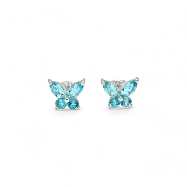 Sterling Silver Blue Topaz Stud Earrings SSER213