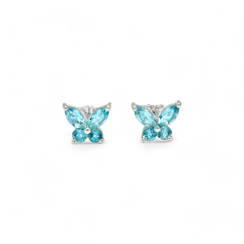 Sterling Silver Blue Topaz Stud Earrings SSER213