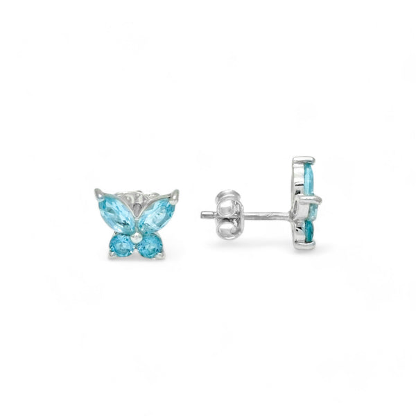 Sterling Silver Blue Topaz Stud Earrings SSER213