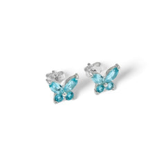 Sterling Silver Blue Topaz Stud Earrings SSER213