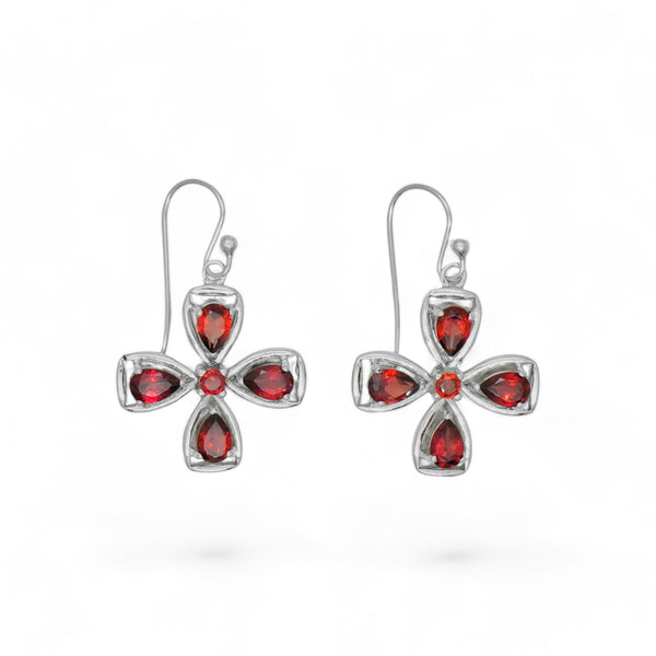 Sterling Silver Garnet Earrings SSER217