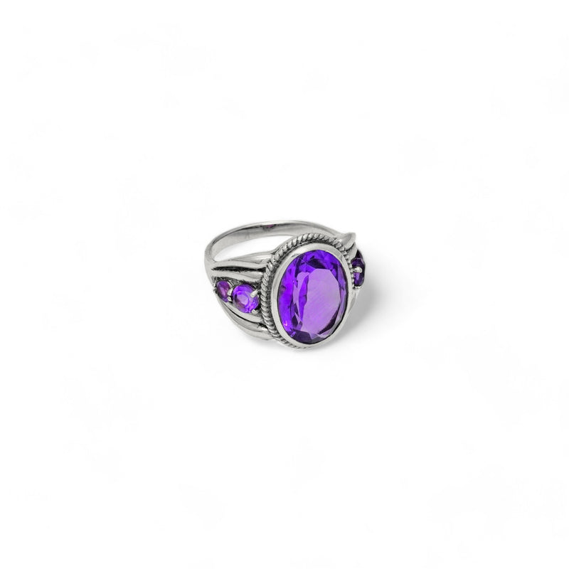 Sterling Silver Amethyst Ring SSR358