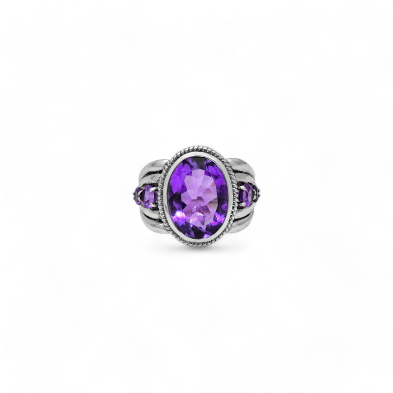 Sterling Silver Amethyst Ring SSR358