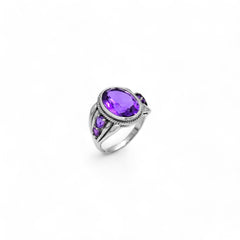 Sterling Silver Amethyst Ring SSR358