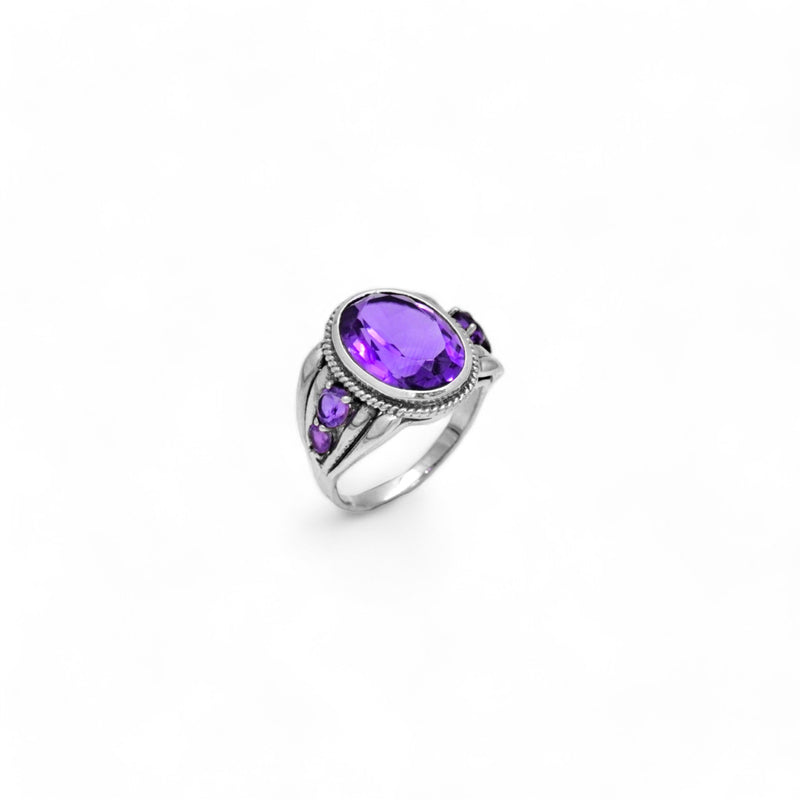 Sterling Silver Amethyst Ring SSR358