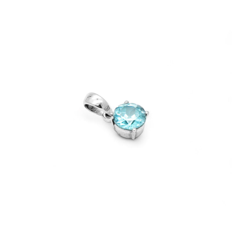 Sterling Silver Blue Topaz Pendant SSP142