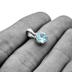 Sterling Silver Blue Topaz Pendant SSP142