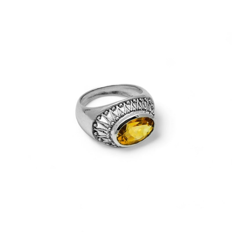 Sterling Silver Citrine Ring SSR101