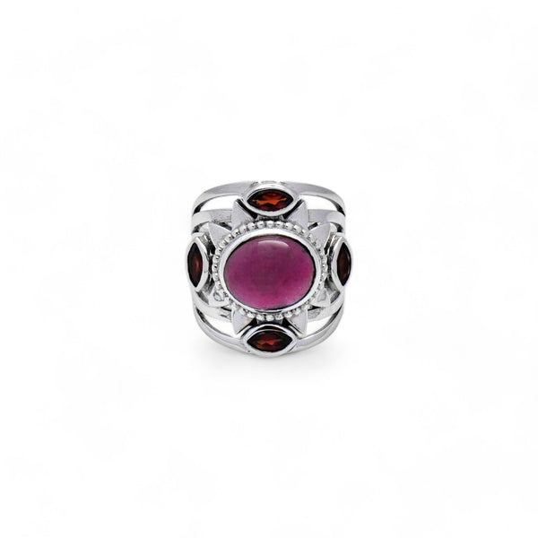 Sterling Silver Garnet Ring SSR361