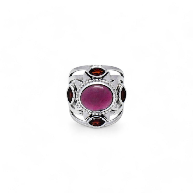 Sterling Silver Garnet Ring SSR361