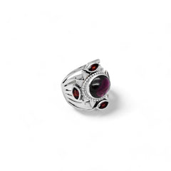 Sterling Silver Garnet Ring SSR361