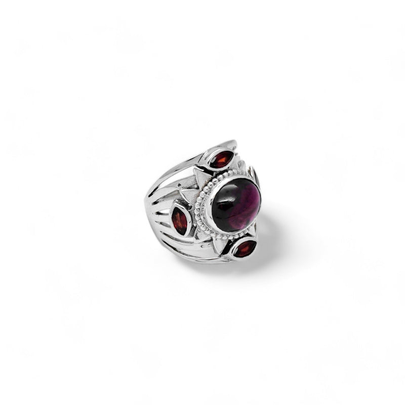 Sterling Silver Garnet Ring SSR361