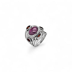 Sterling Silver Garnet Ring SSR361