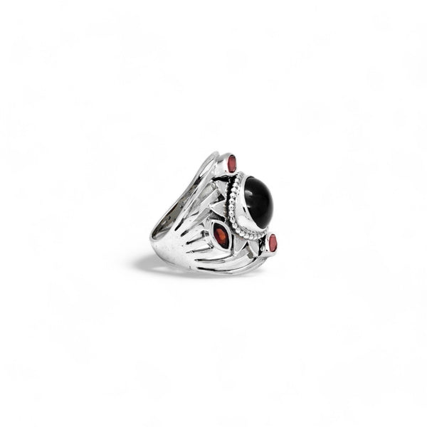 Sterling Silver Garnet Ring SSR361