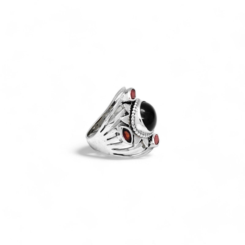 Sterling Silver Garnet Ring SSR361