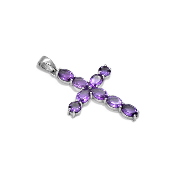 Sterling Silver Amethyst Cross Pendant SSP225
