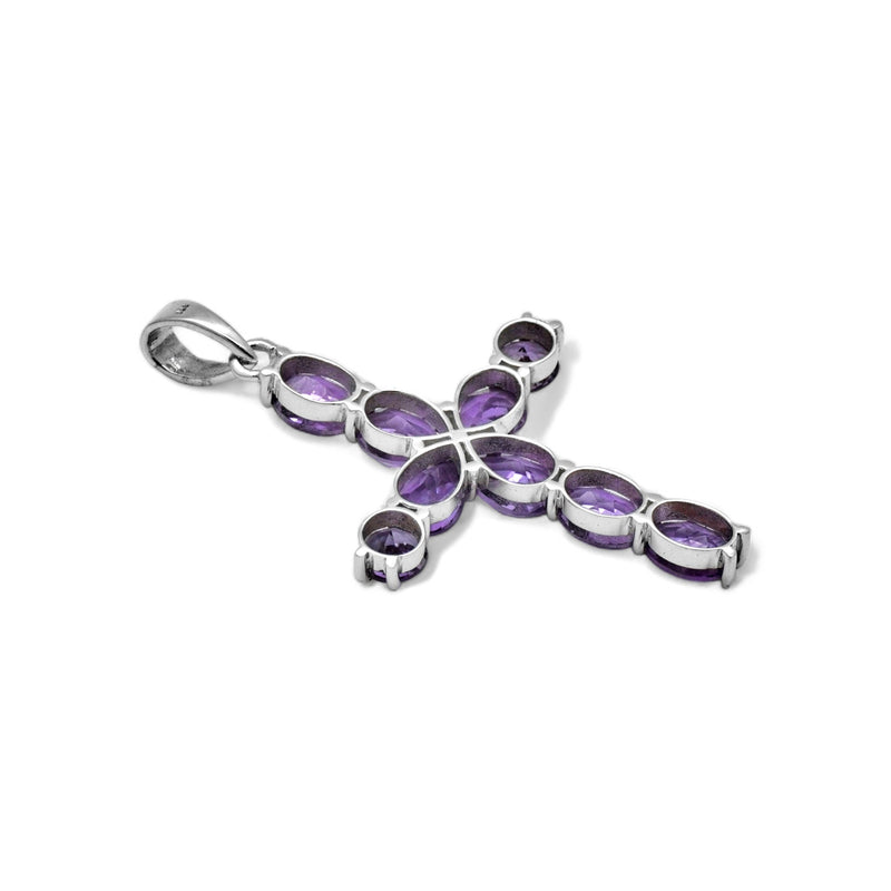 Sterling Silver Amethyst Cross Pendant SSP225
