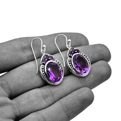 Sterling Silver Amethyst Earrings SSER226