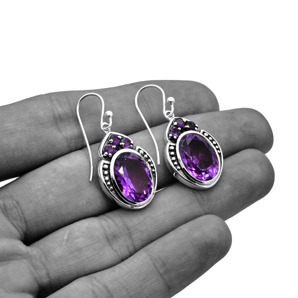 Sterling Silver Amethyst Earrings SSER226