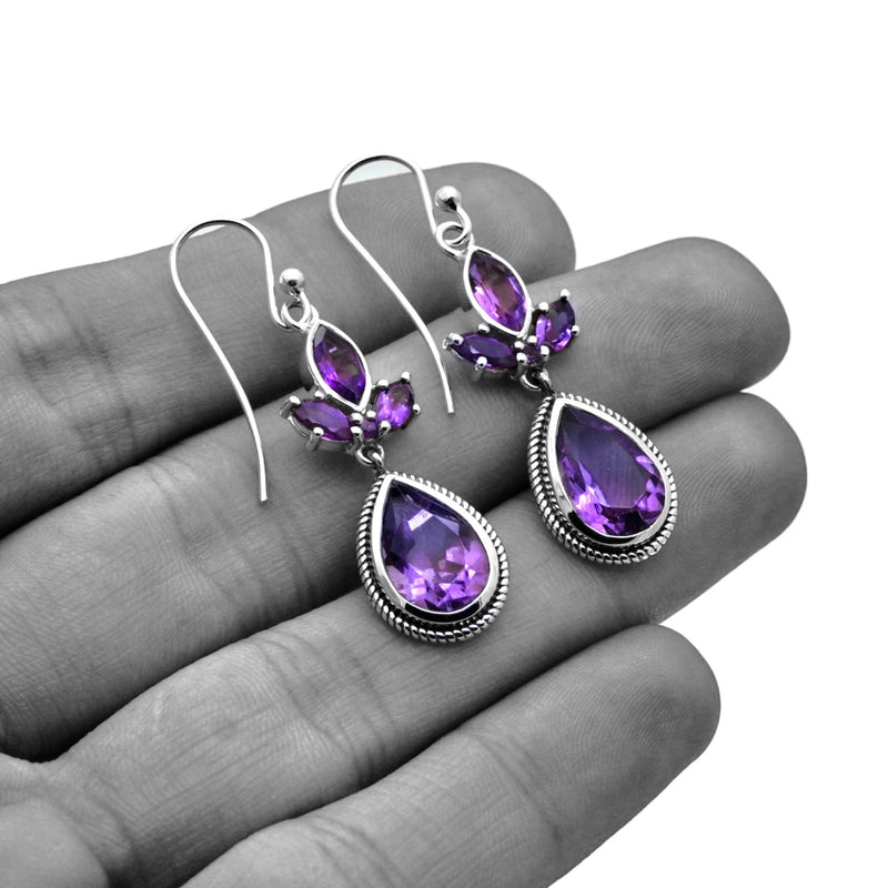 Sterling Silver Amethyst Earrings SSER228