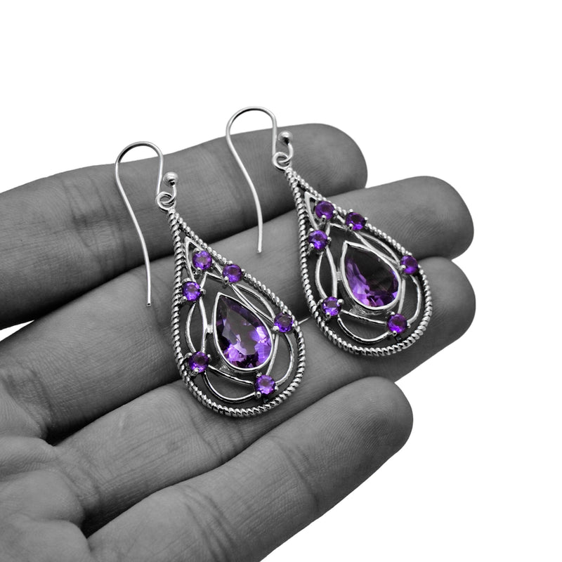 Sterling Silver Amethyst Earrings SSER229