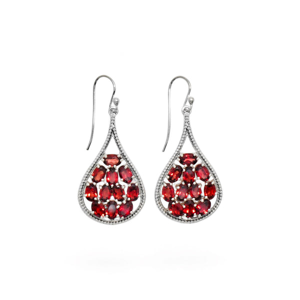 Sterling Silver Garnet Earrings SSER231