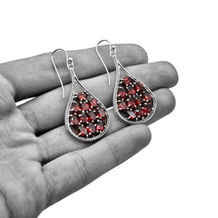 Sterling Silver Garnet Earrings SSER231