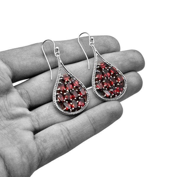 Sterling Silver Garnet Earrings SSER231