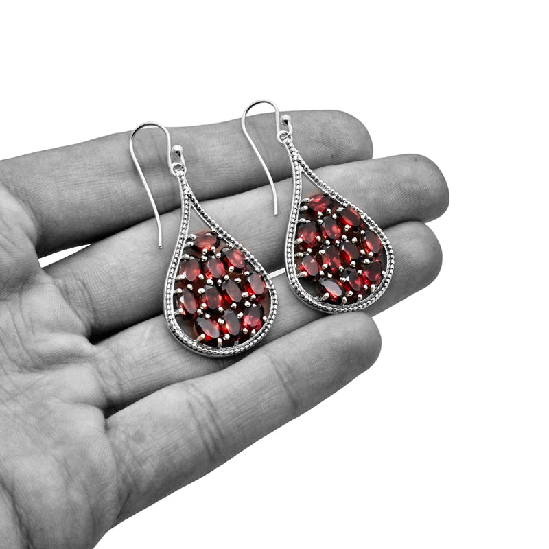 Sterling Silver Garnet Earrings SSER231