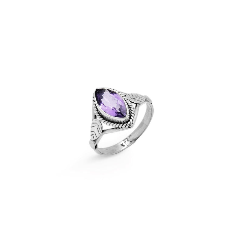 Sterling Silver Amethyst Ring SSR308