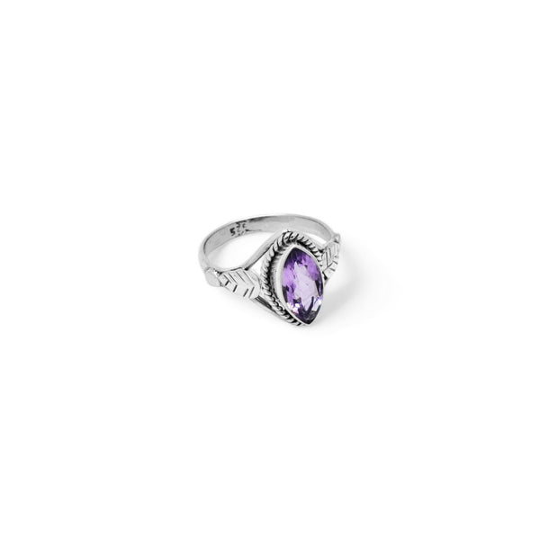 Sterling Silver Amethyst Ring SSR308