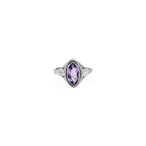 Sterling Silver Amethyst Ring SSR308