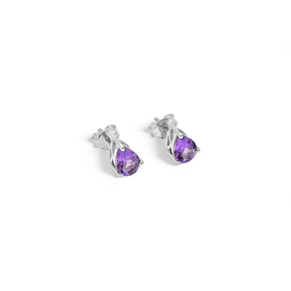 Sterling Silver Amethyst Stud Earrings SSER42