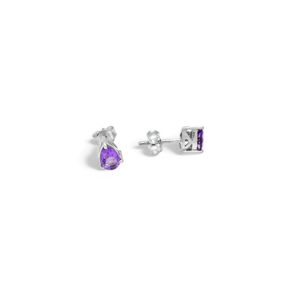 Sterling Silver Amethyst Stud Earrings SSER42