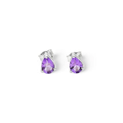 Sterling Silver Amethyst Stud Earrings SSER42