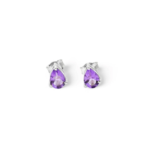 Sterling Silver Amethyst Stud Earrings SSER42