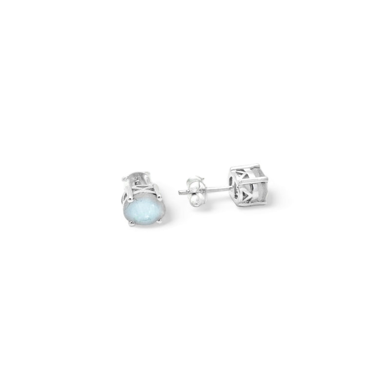 Sterling Silver Moonstone Stud Earrings SSER44
