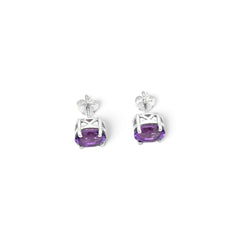 Sterling Silver Amethyst Stud Earrings SSER86