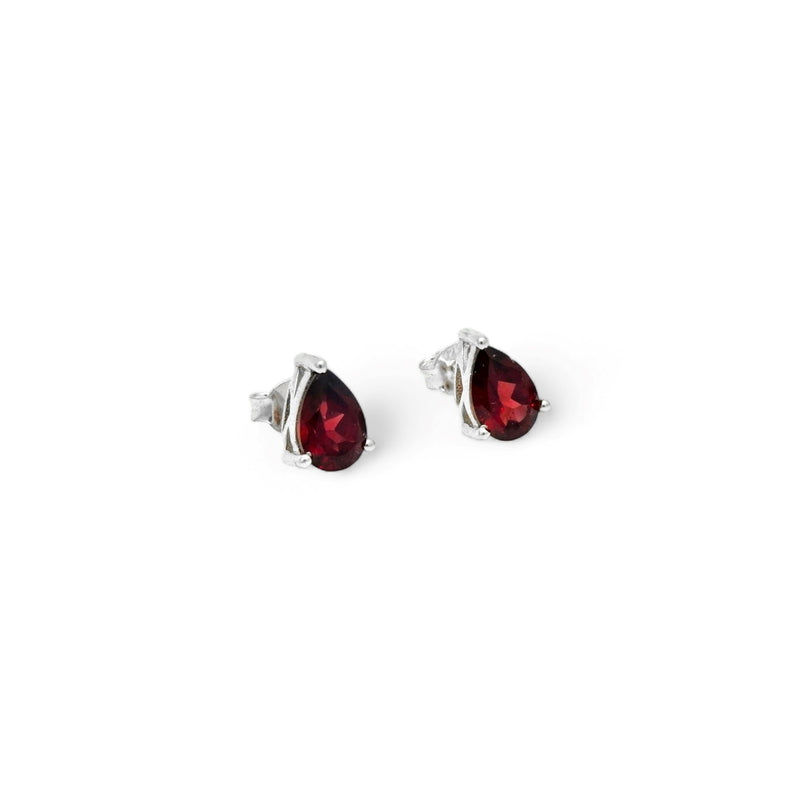 Sterling Silver Garnet Stud Earrings SSER98