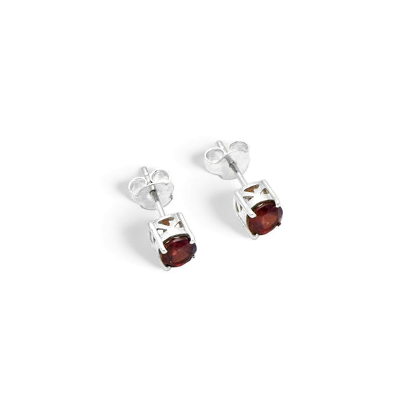 Sterling Silver Garnet Stud Earrings SSER97
