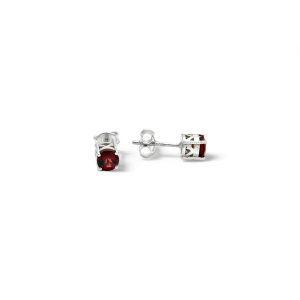 Sterling Silver Garnet Stud Earrings SSER97