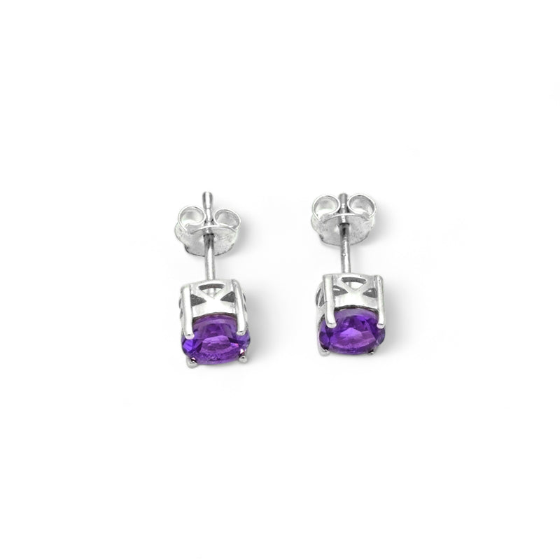 Sterling Silver Amethyst Stud Earrings SSER85