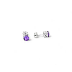 Sterling Silver Amethyst Stud Earrings SSER85