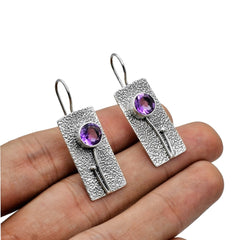 Sterling Silver Amethyst Earrings SSER194