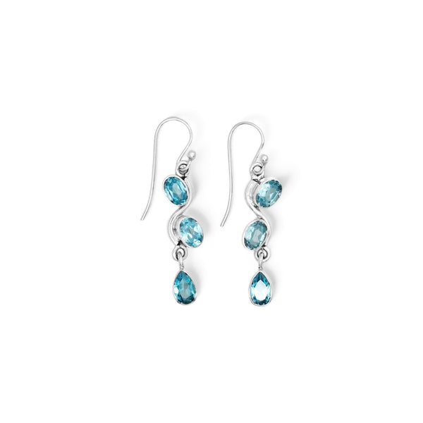 Sterling Silver Blue Topaz Earrings SSER142