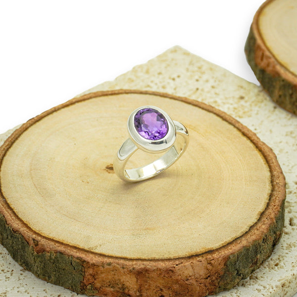 Sterling Silver Amethyst Ring SSR232