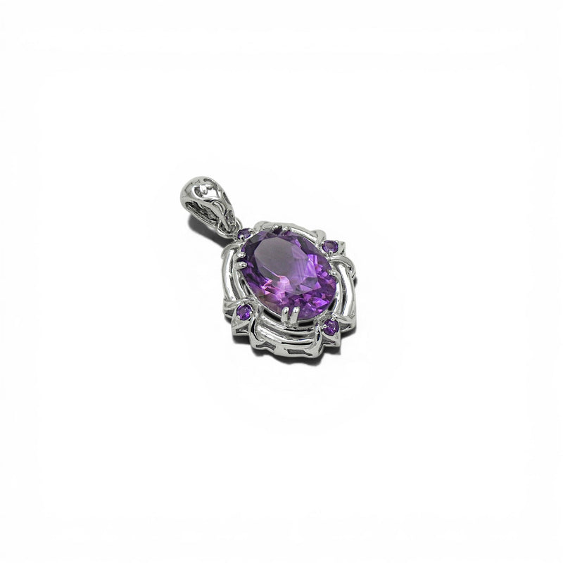 Sterling Silver Amethyst Pendant SSP256